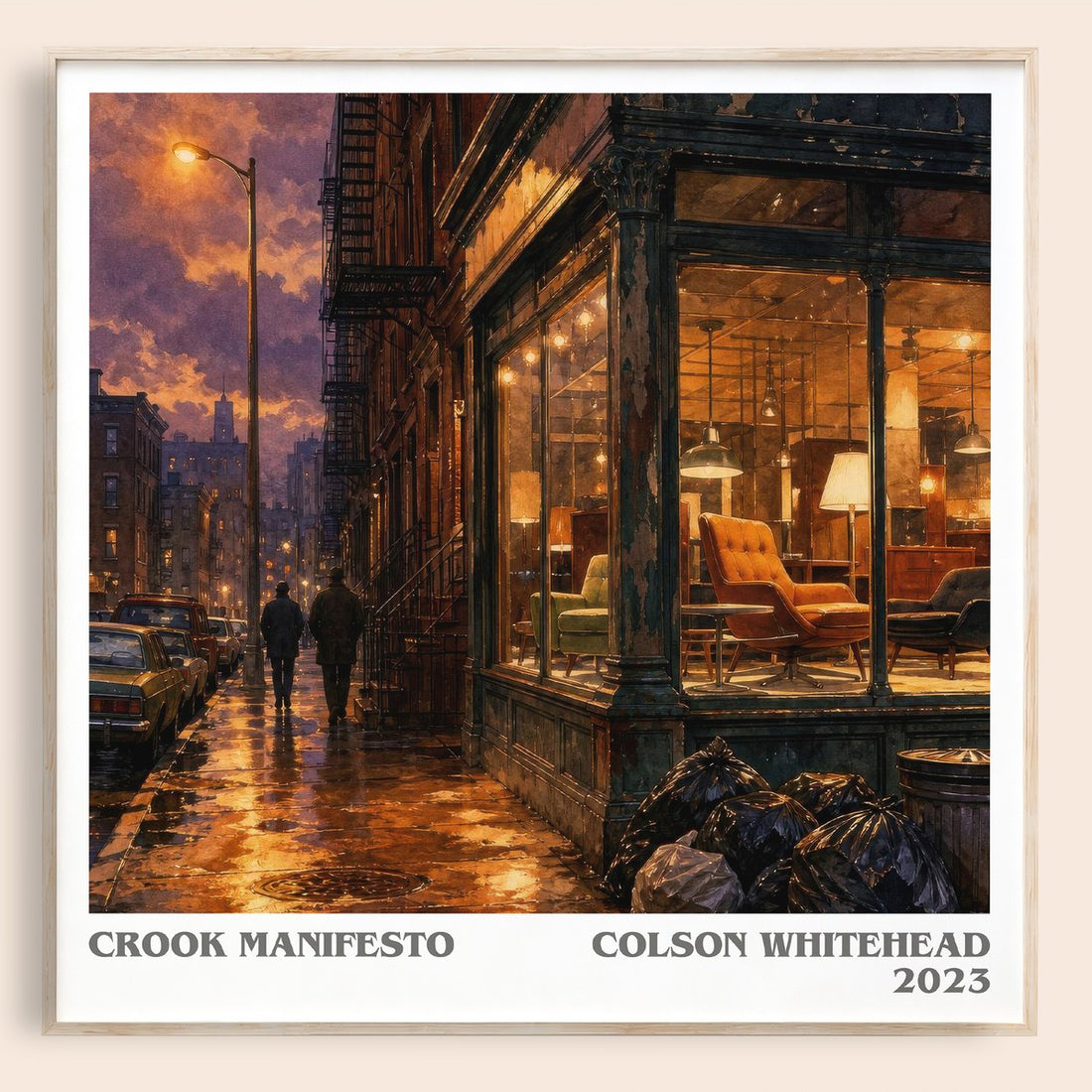 Crook Manifesto literary book poster by Colson Whitehead – framed literary art print