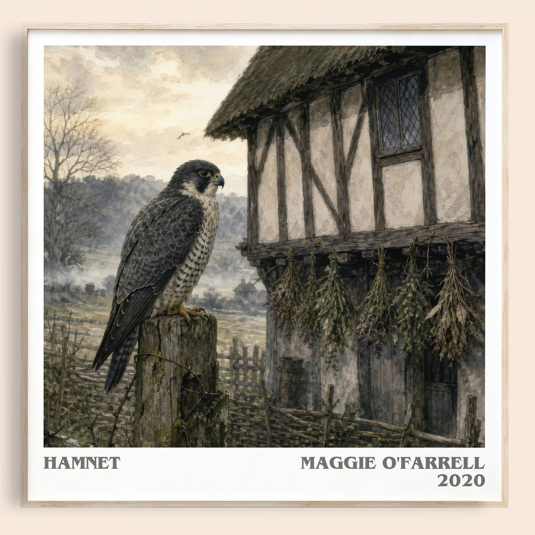 Hamnet literary book poster by Maggie O'Farrell – framed literary art print