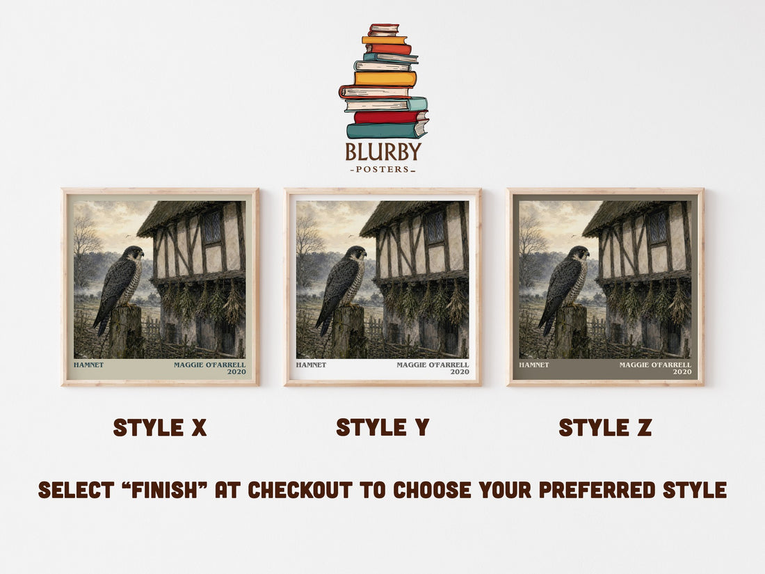 Hamnet literary print in frame leaning in hallway – historical fiction wall art (mockup)