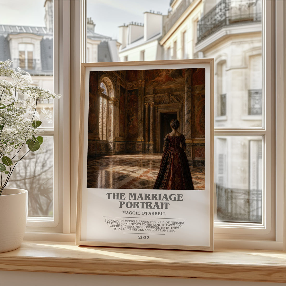 The Marriage Portrait bookish poster colour and style options – Maggie O'Farrell book art
