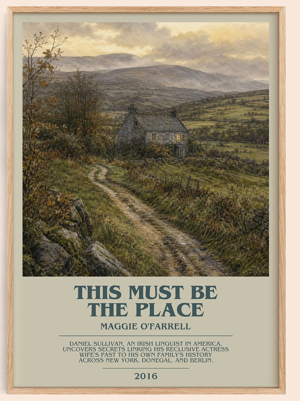 This Must Be the Place bookish book poster by Maggie O'Farrell – framed literary art print
