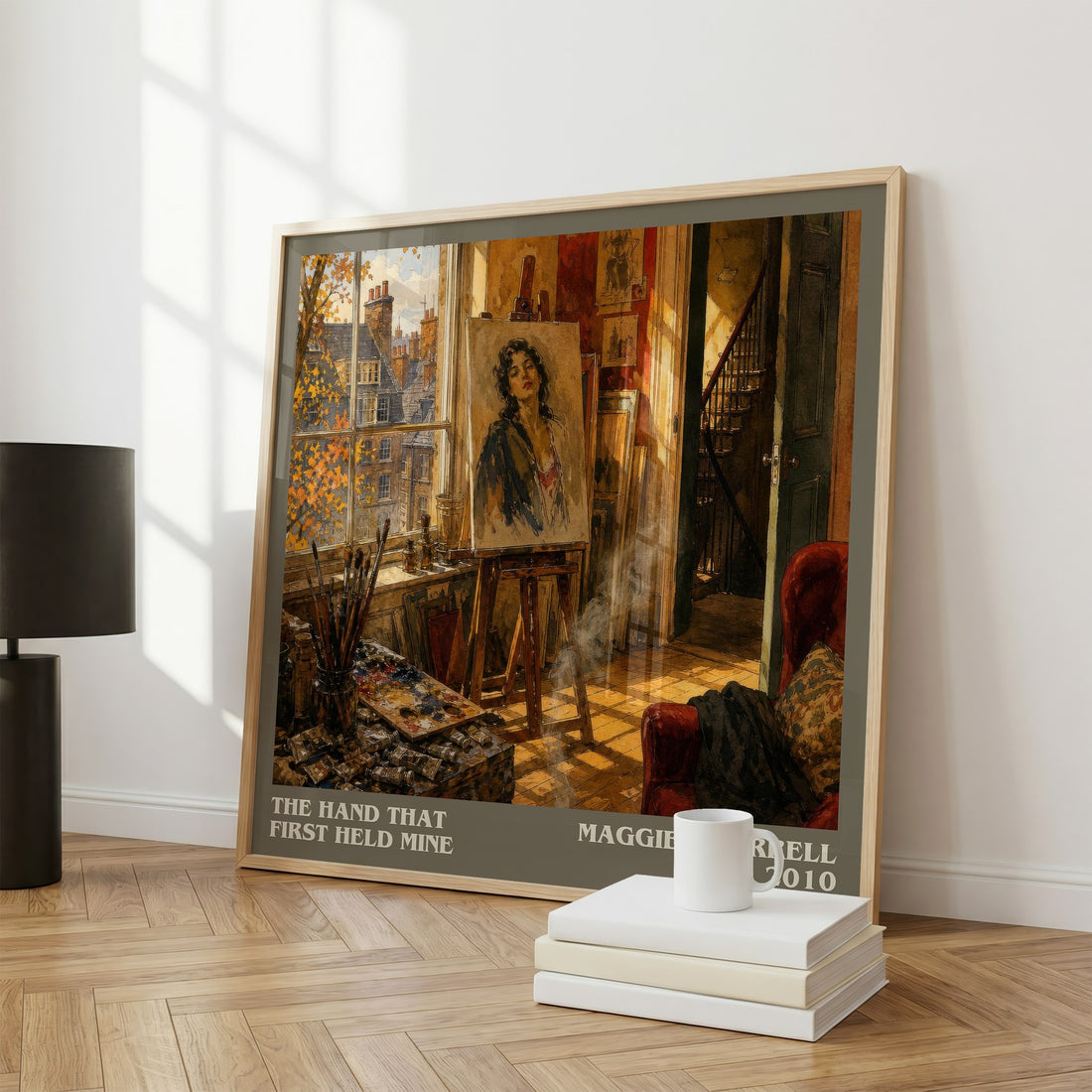 The Hand That First Held Mine literary print framed by window – literary home decor