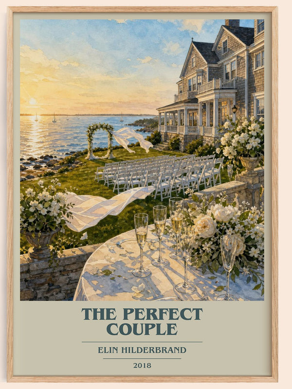 The Perfect Couple book cover book poster by Elin Hilderbrand – framed literary art print