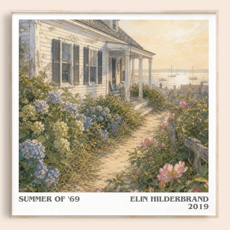 Summer of '69 literary book poster by Elin Hilderbrand – framed literary art print