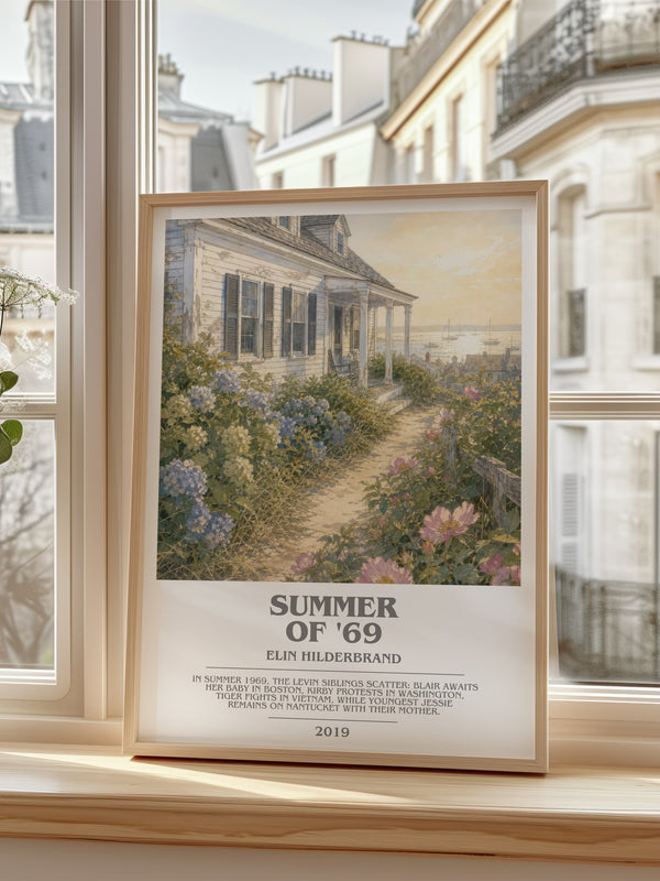 Summer of '69 bookish poster colour and style options – Elin Hilderbrand book art