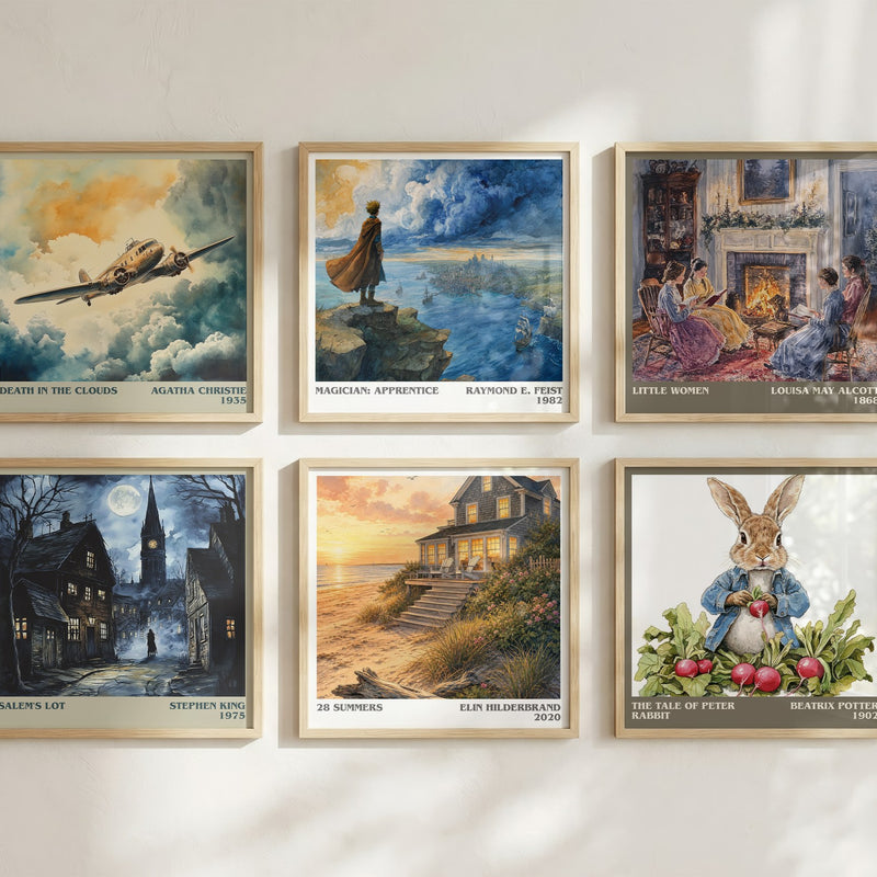 28 Summers literary art print colour and style options – Elin Hilderbrand book art
