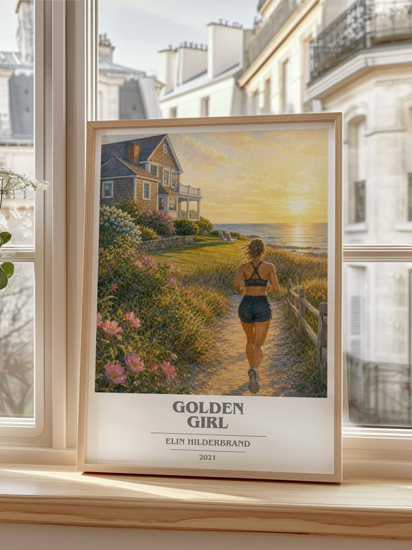 Golden Girl book cover poster colour and style options – Elin Hilderbrand book art