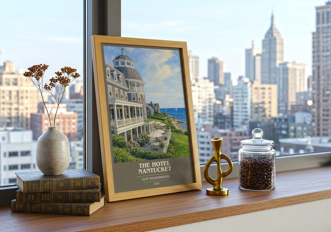 The Hotel Nantucket book cover poster colour and style options – Elin Hilderbrand book art