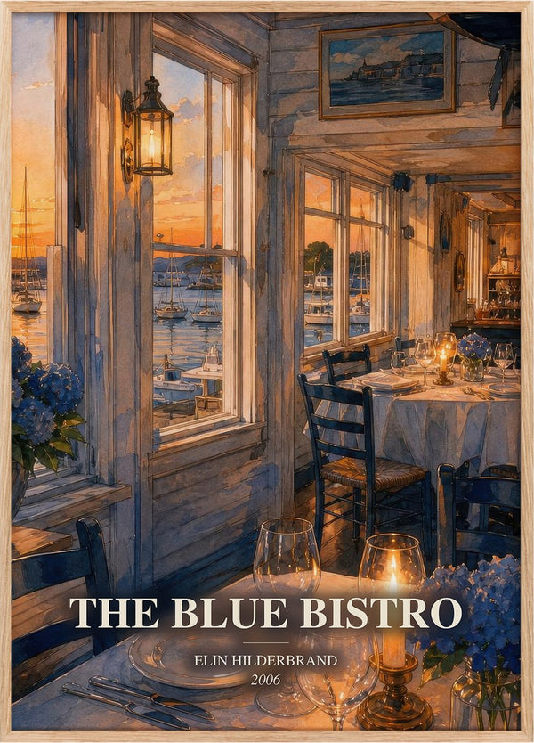 The Blue Bistro Book Watercolour Illustration by Elin Hilderbrand