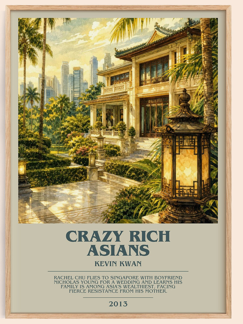 Crazy Rich Asians bookish book poster by Kevin Kwan – framed literary art print
