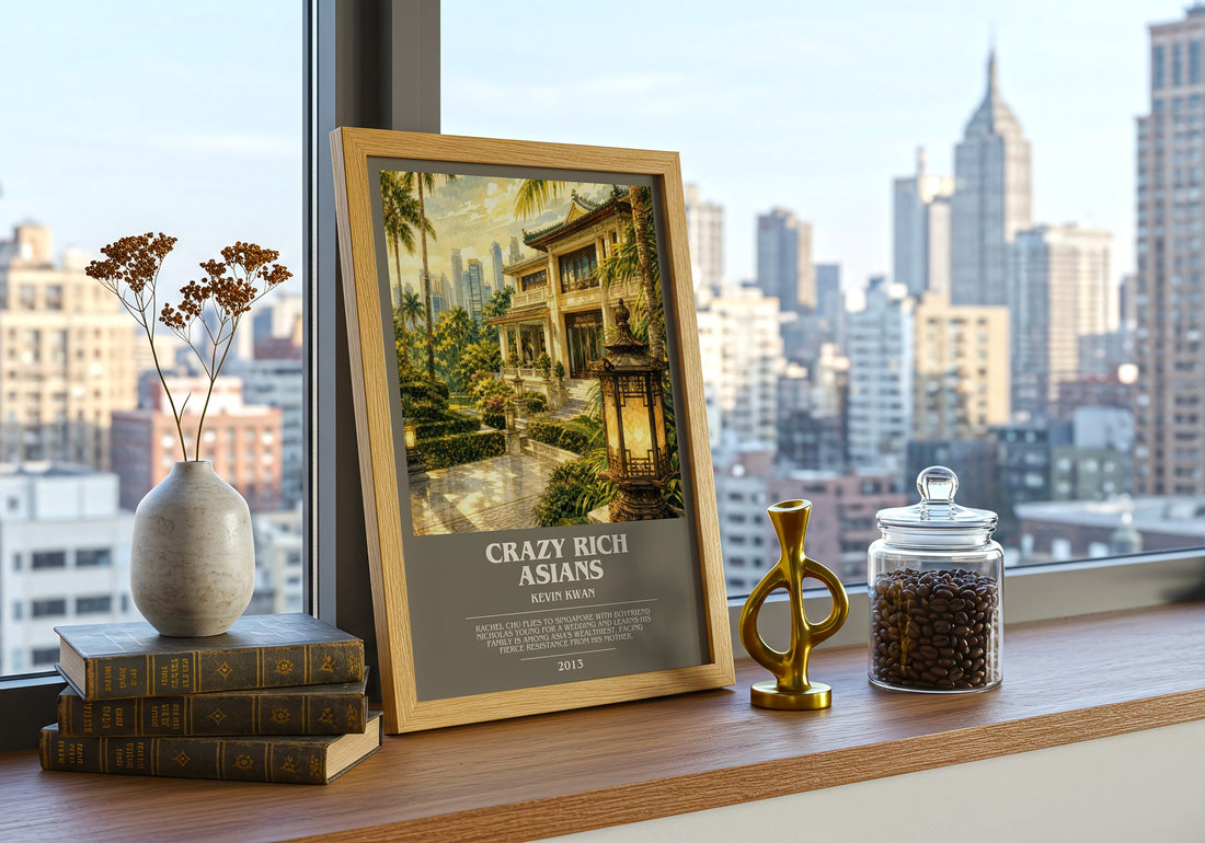 Crazy Rich Asians bookish print framed by window – literary home decor