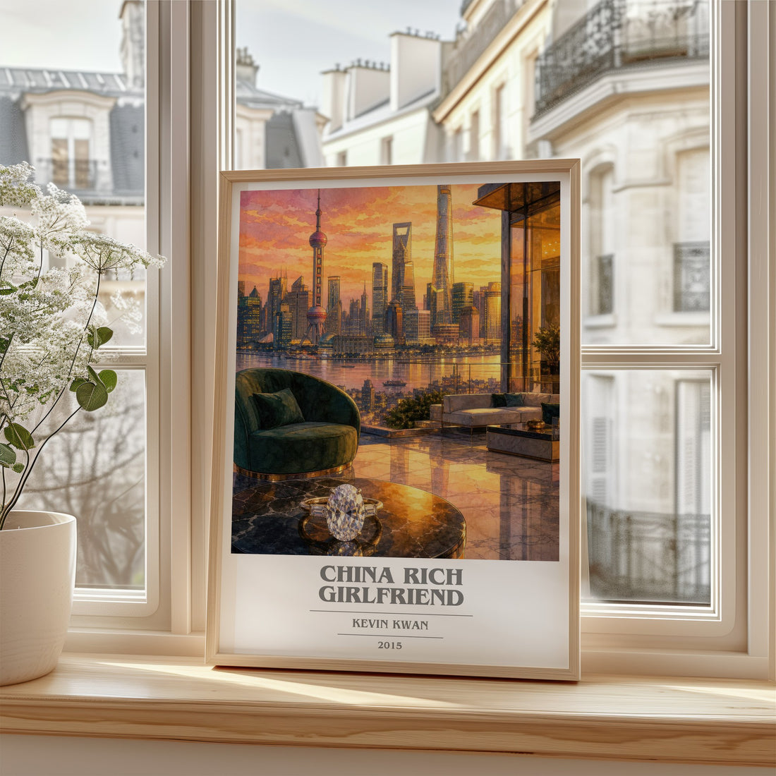 China Rich Girlfriend book cover poster colour and style options – Kevin Kwan book art