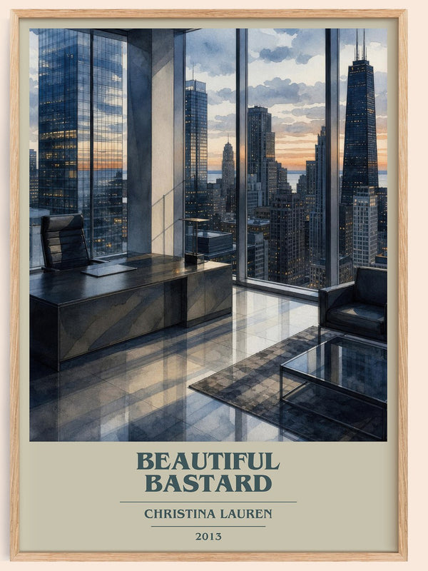 Beautiful Bastard book cover book poster by Christina Lauren – framed literary art print