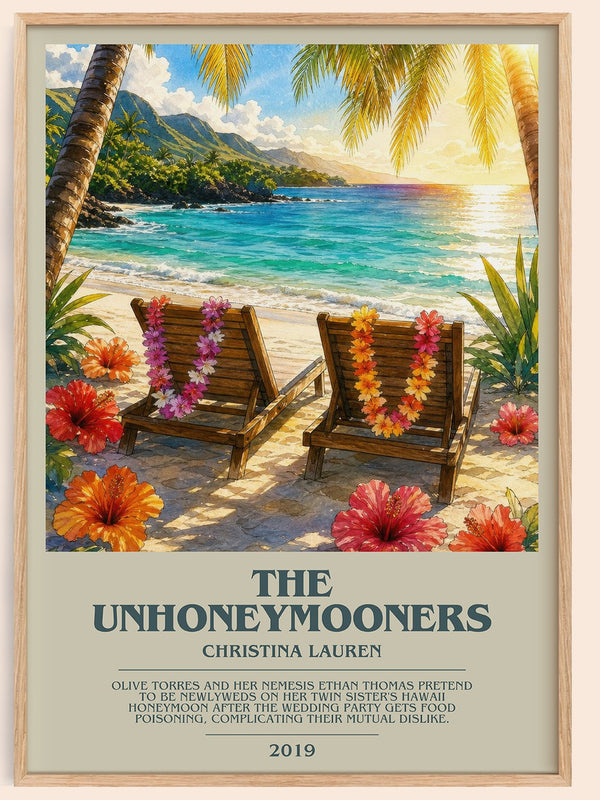 The Unhoneymooners bookish book poster by Christina Lauren – framed literary art print