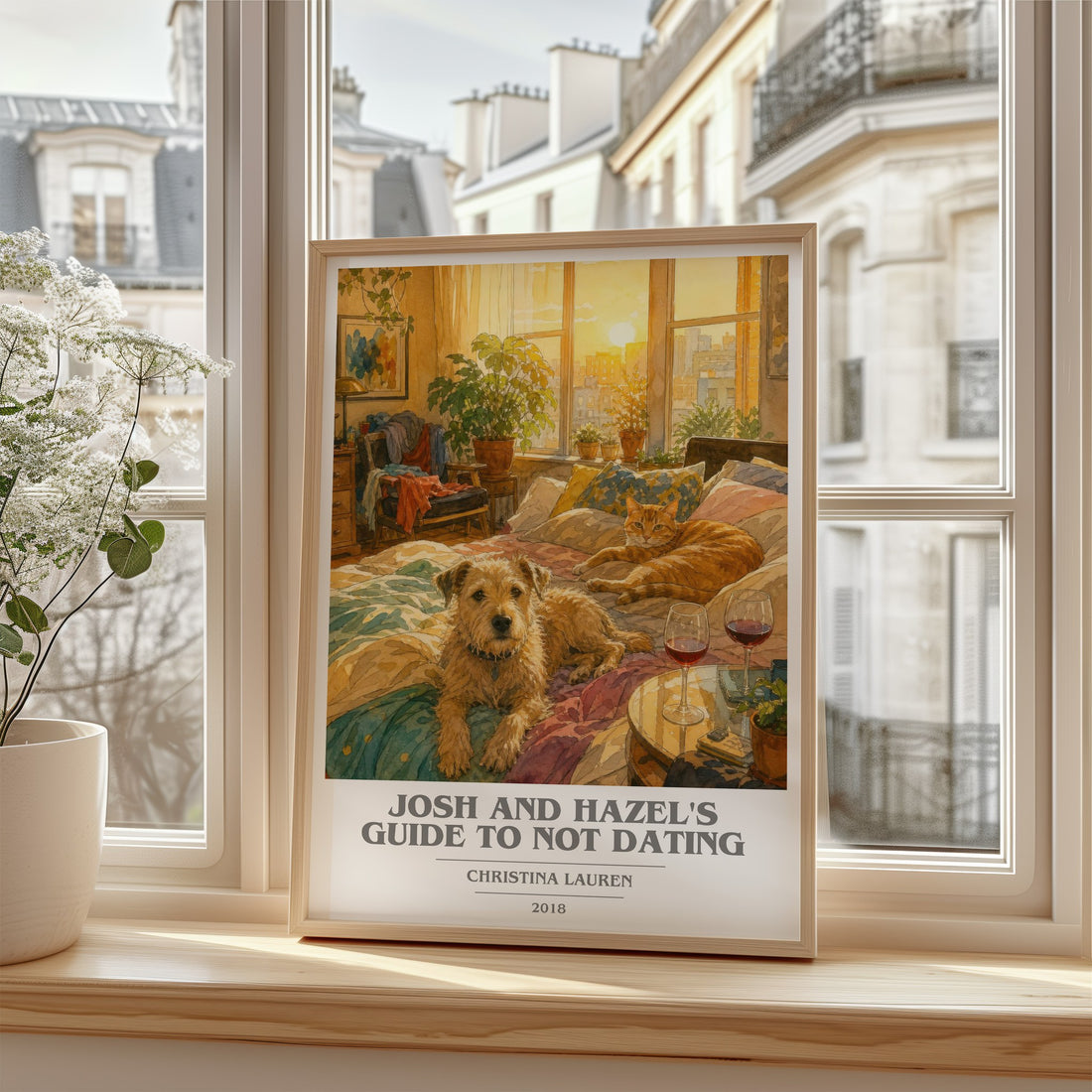 Josh and Hazel's Guide to Not Dating book cover poster colour and style options – Christina Lauren book art (mockup)