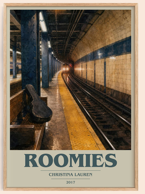 Roomies book cover book poster by Christina Lauren – framed literary art print