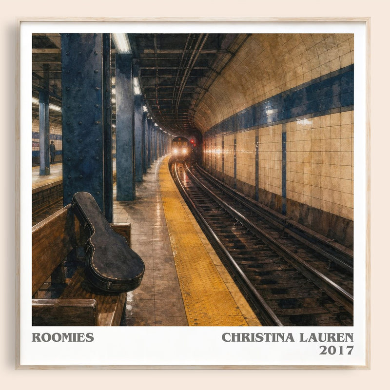 Roomies literary book poster by Christina Lauren – framed literary art print