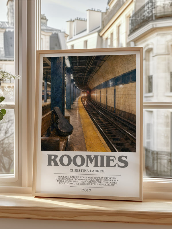 Roomies bookish poster colour and style options – Christina Lauren book art