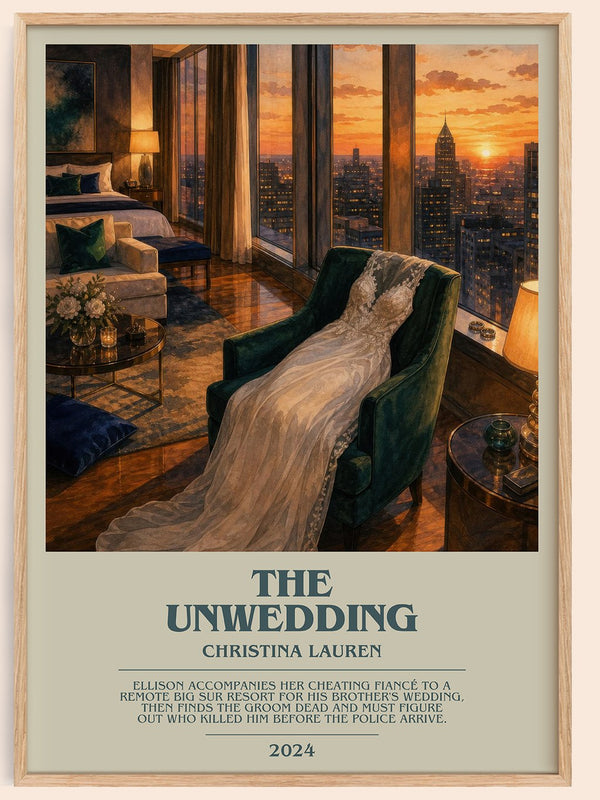 The Unwedding bookish book poster by Christina Lauren – framed literary art print