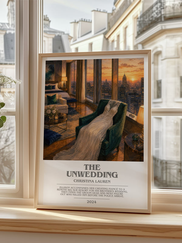 The Unwedding bookish poster colour and style options – Christina Lauren book art