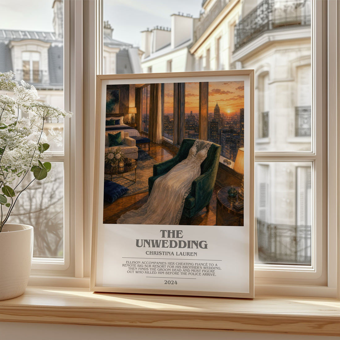 The Unwedding bookish poster colour and style options – Christina Lauren book art (mockup)