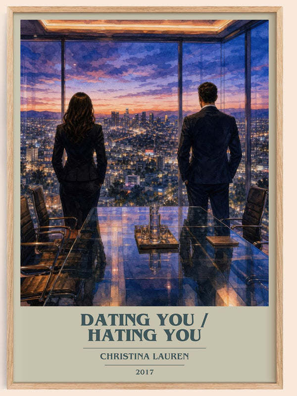 Dating You / Hating You book cover book poster by Christina Lauren – framed literary art print
