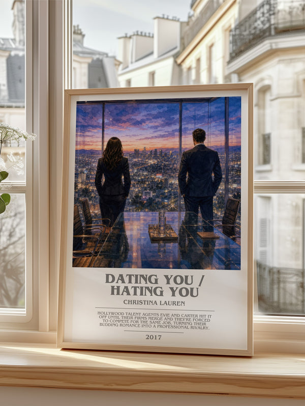 Dating You / Hating You bookish poster colour and style options – Christina Lauren book art