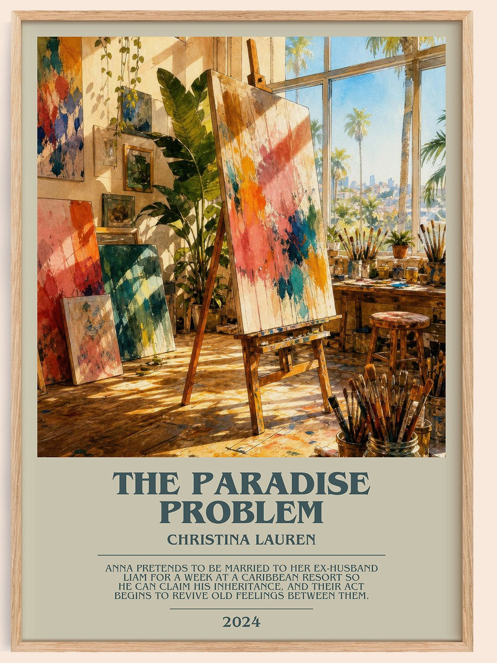 The Paradise Problem bookish book poster by Christina Lauren – framed literary art print