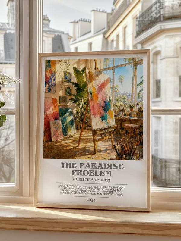 The Paradise Problem bookish poster colour and style options – Christina Lauren book art