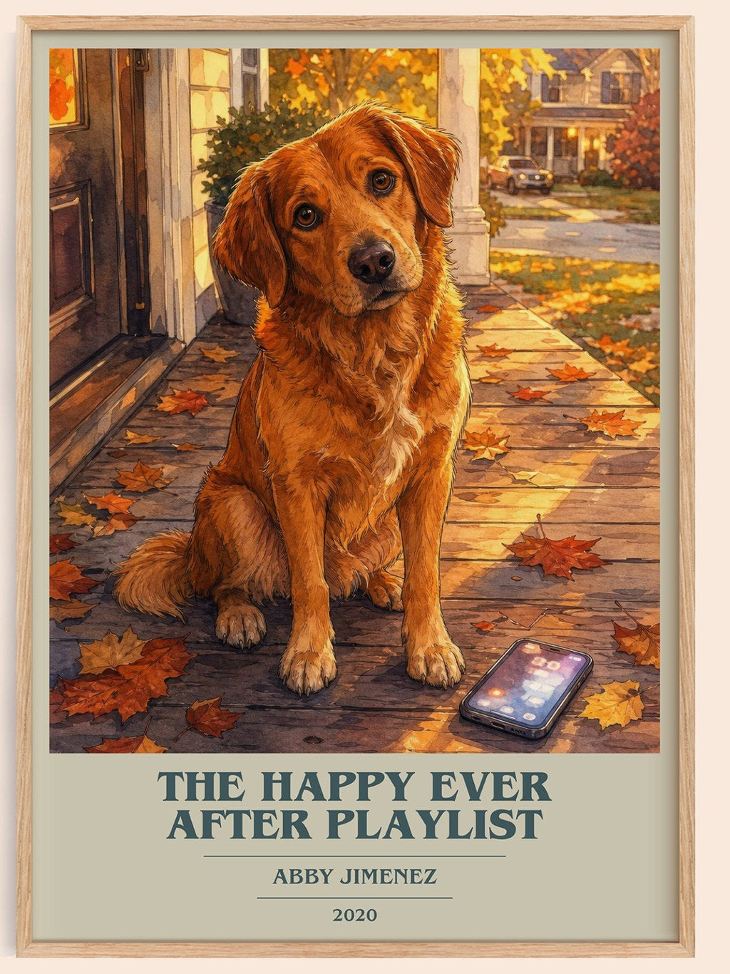 The Happy Ever After Playlist book cover book poster by Abby Jimenez – framed literary art print