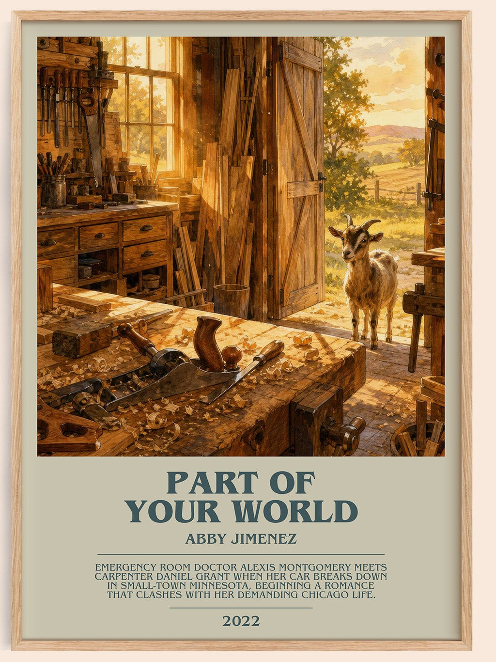Part of Your World bookish book poster by Abby Jimenez – framed literary art print