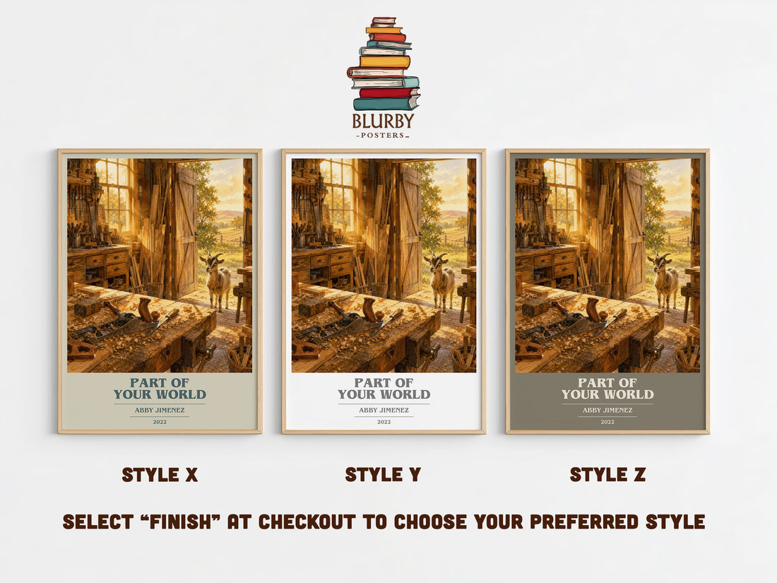 Part of Your World book cover print in frame leaning in hallway – romance wall art (mockup)
