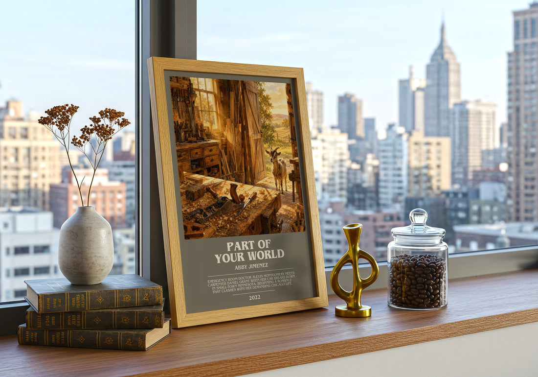 Part of Your World bookish print framed by window – literary home decor