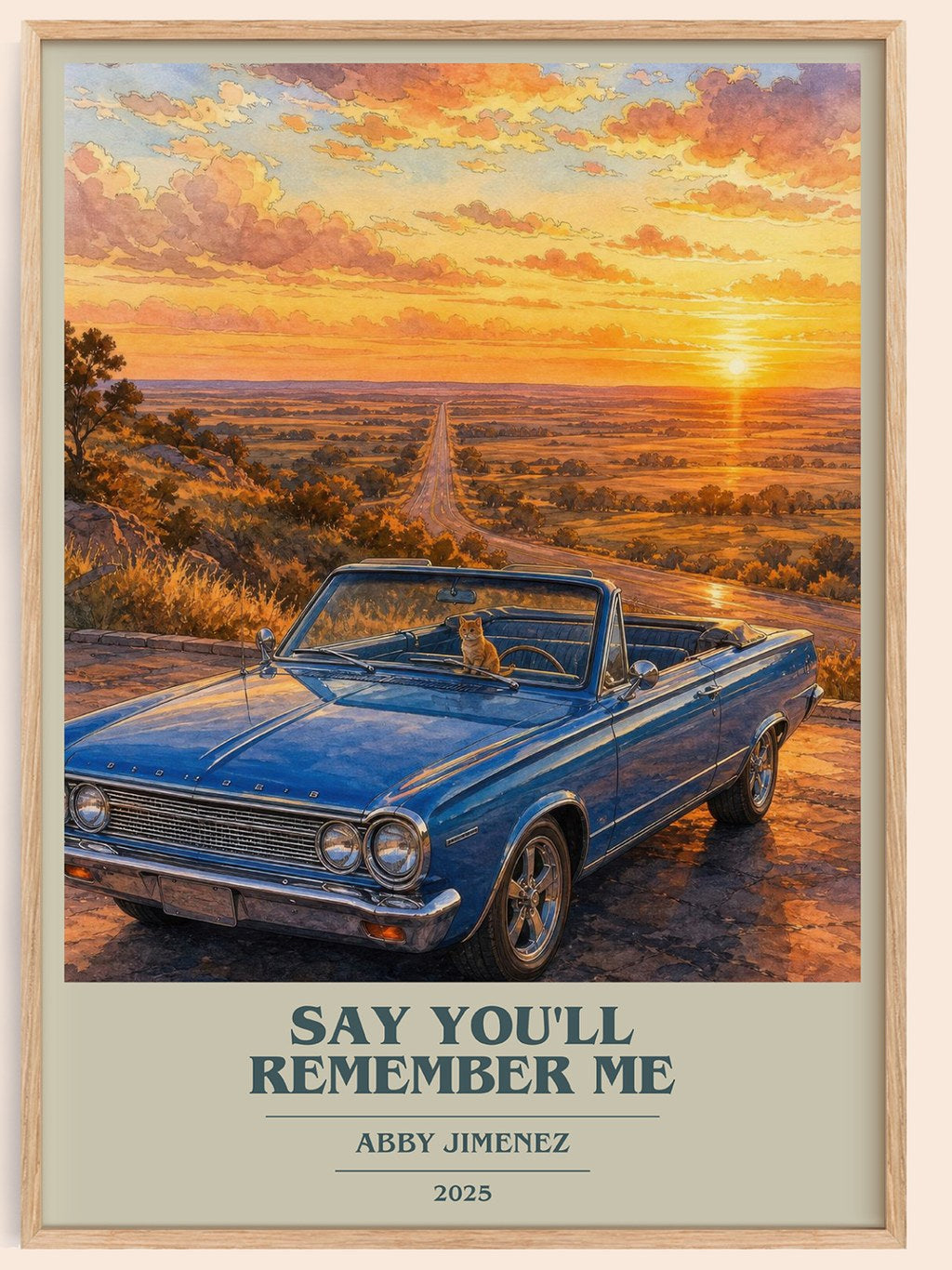 Say You'll Remember Me book cover book poster by Abby Jimenez – framed literary art print