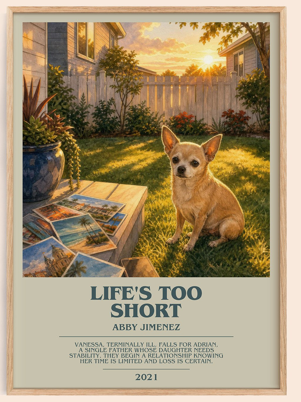 Life's Too Short bookish book poster by Abby Jimenez – framed literary art print