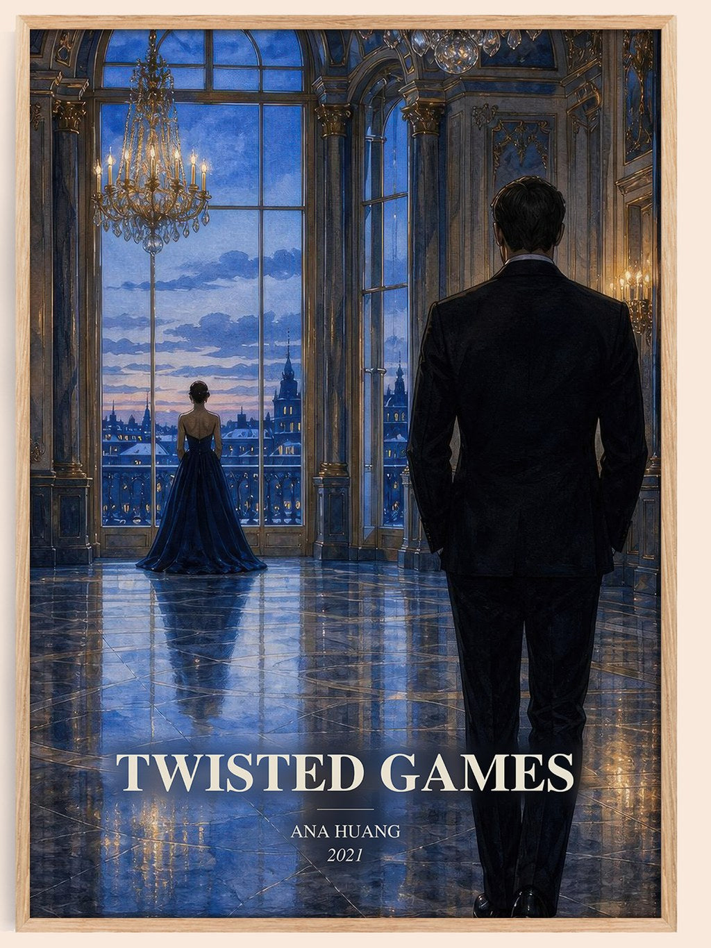 Twisted Games watercolour book poster by Ana Huang – framed literary art print