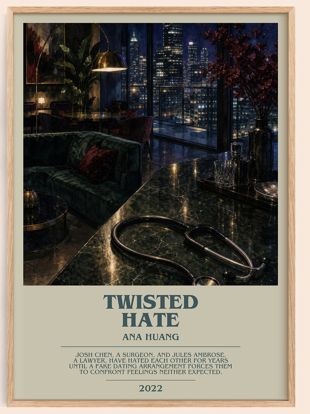 Twisted Hate bookish book poster by Ana Huang – framed literary art print
