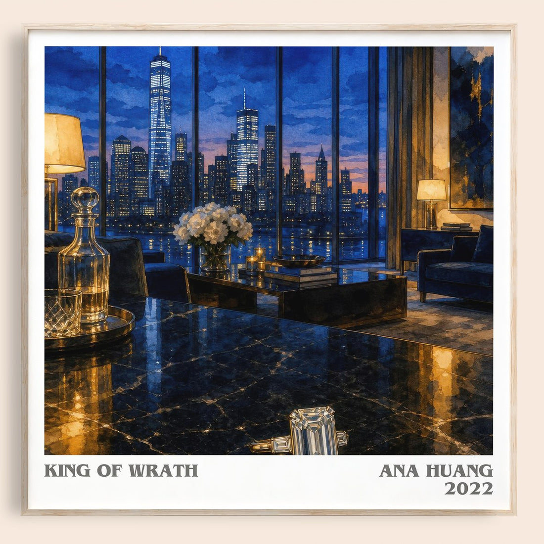 King of Wrath literary book poster by Ana Huang – framed literary art print