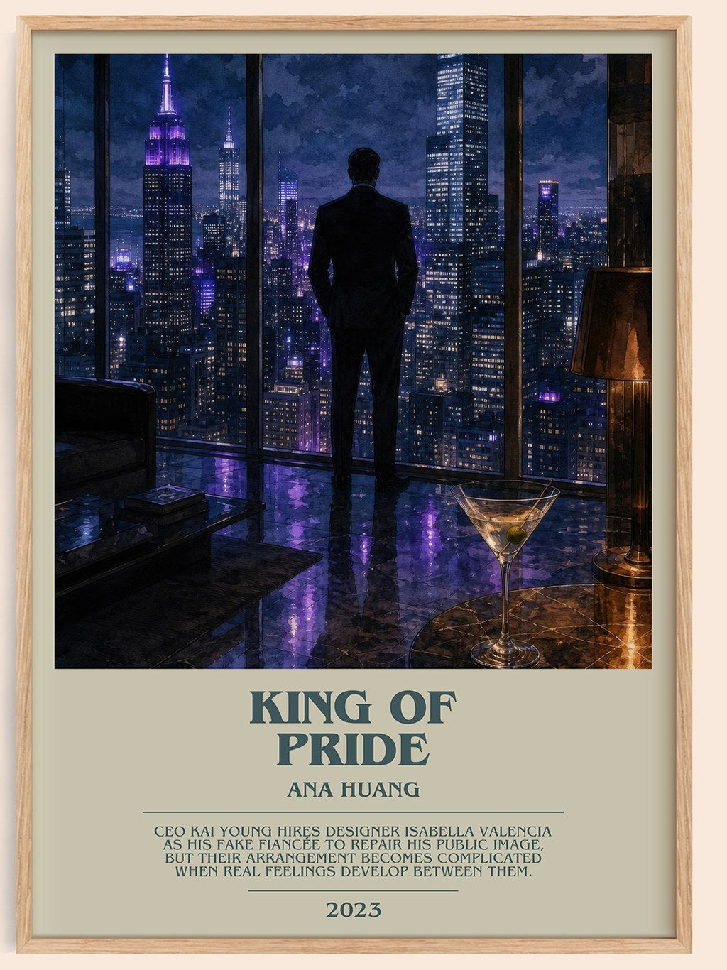 King of Pride bookish book poster by Ana Huang – framed literary art print