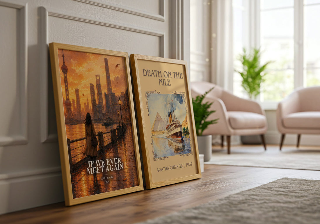 If We Ever Meet Again watercolour print framed by window – literary home decor