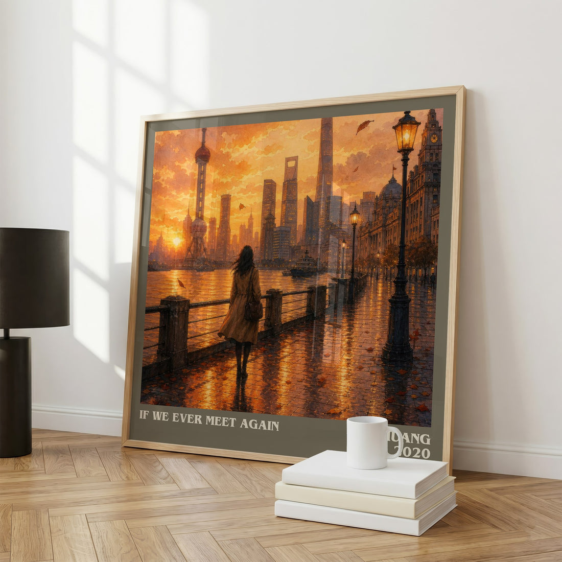 If We Ever Meet Again literary print framed by window – literary home decor
