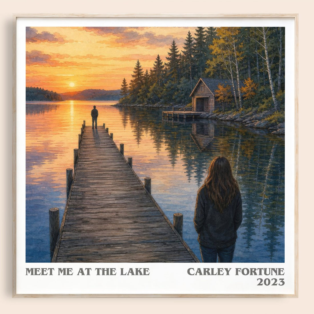 Meet Me at the Lake literary book poster by Carley Fortune – framed literary art print