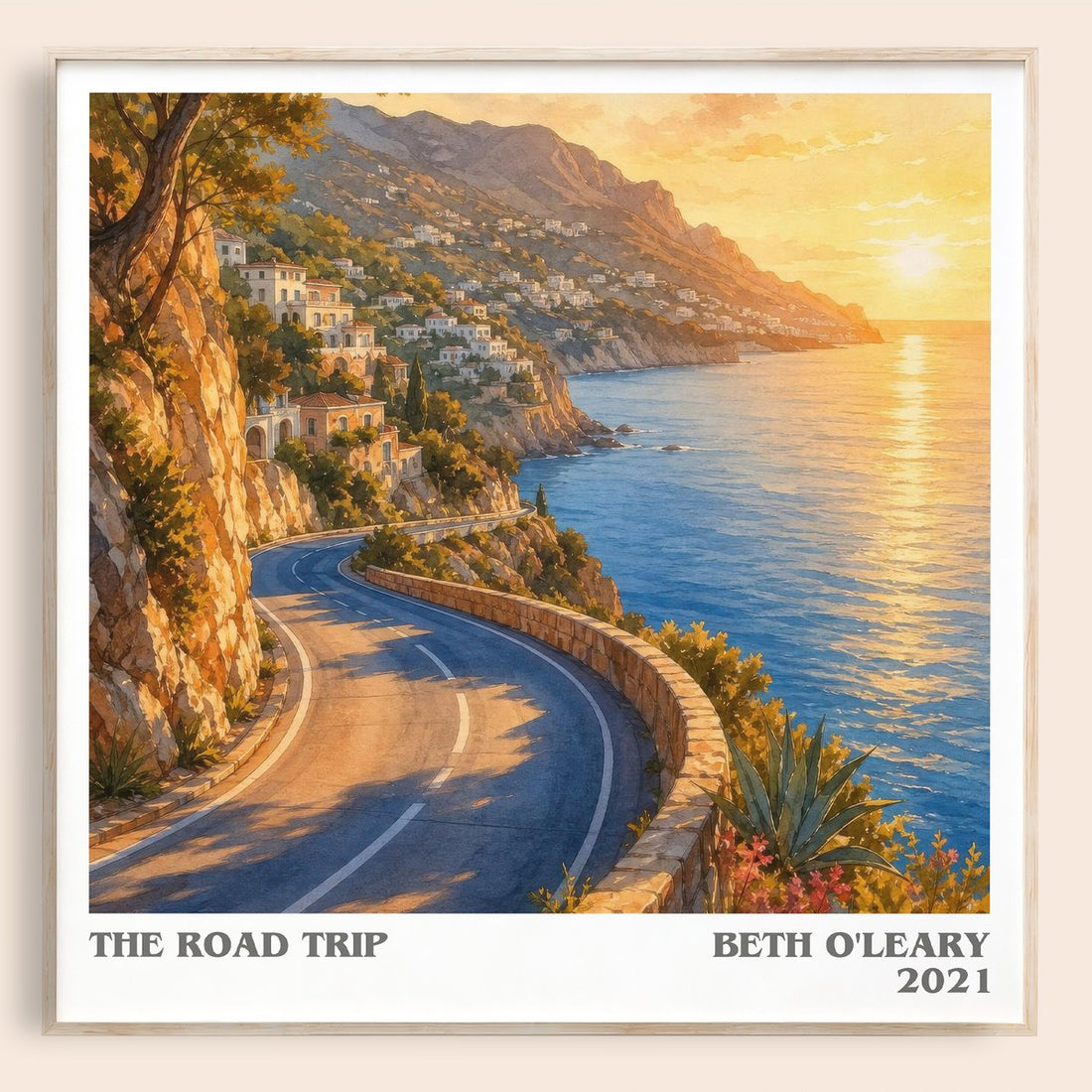 The Road Trip literary book poster by Beth O'Leary – framed literary art print