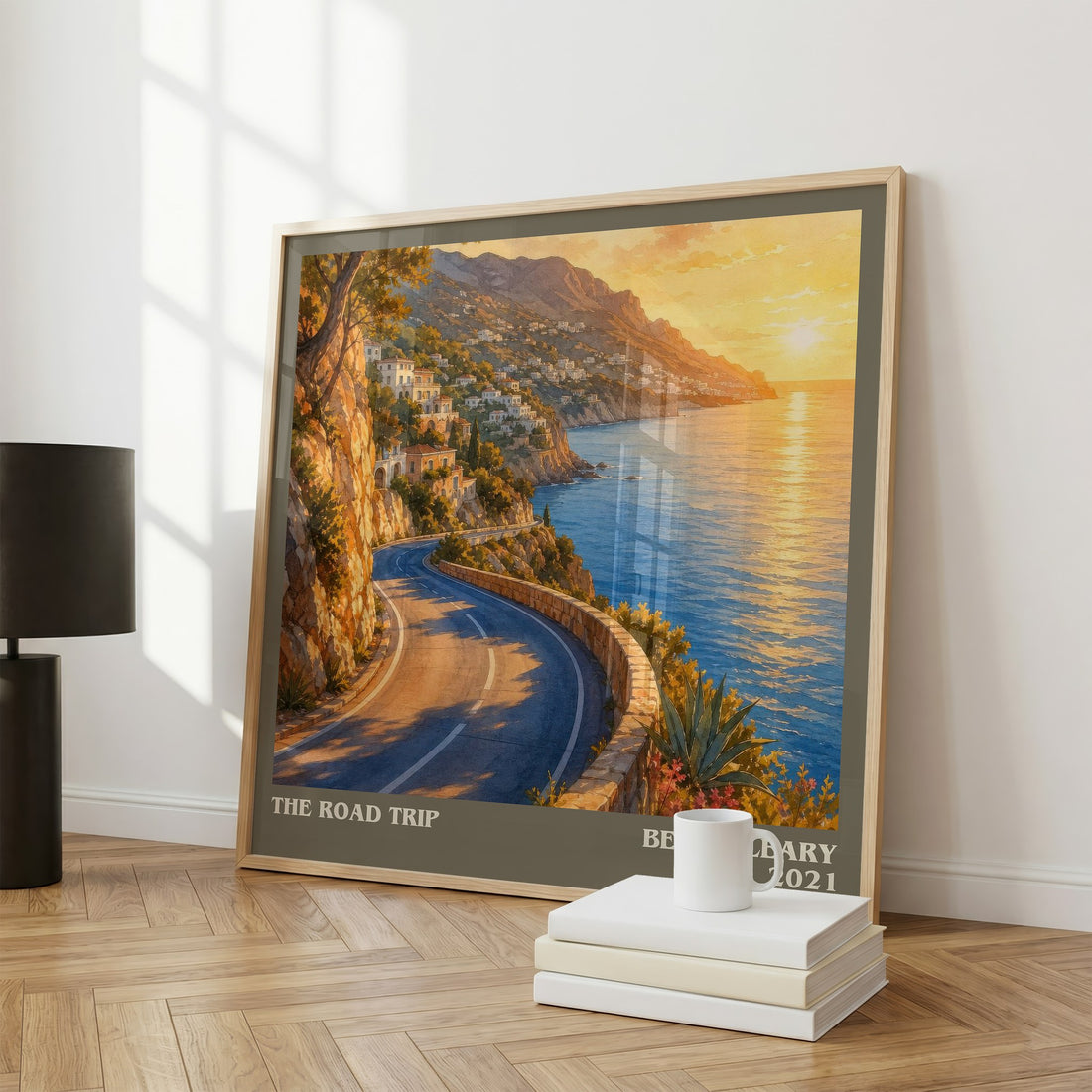 The Road Trip literary print framed by window – literary home decor