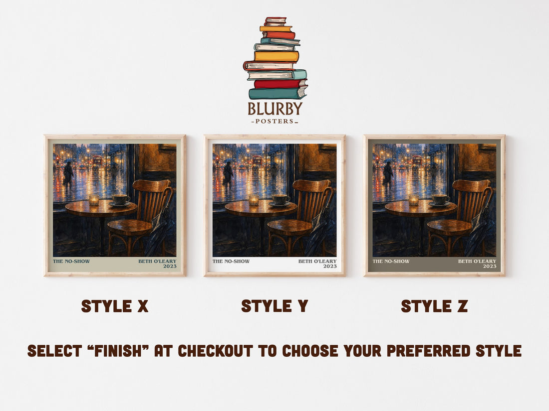 The No-Show literary print in frame leaning in hallway – romance wall art (mockup)