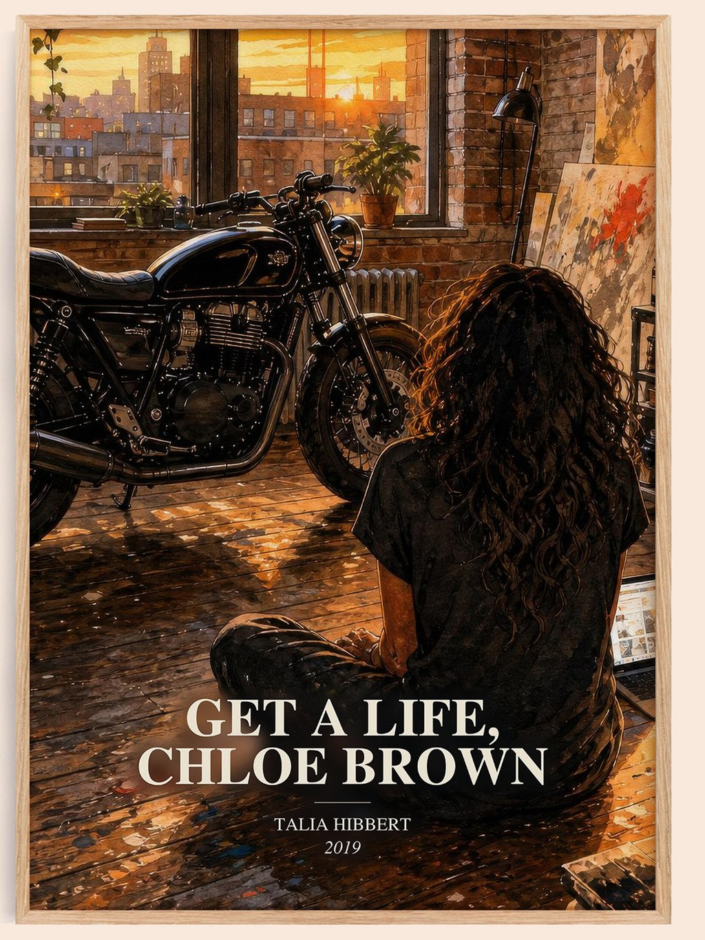 Get a Life, Chloe Brown watercolour book poster by Talia Hibbert – framed literary art print