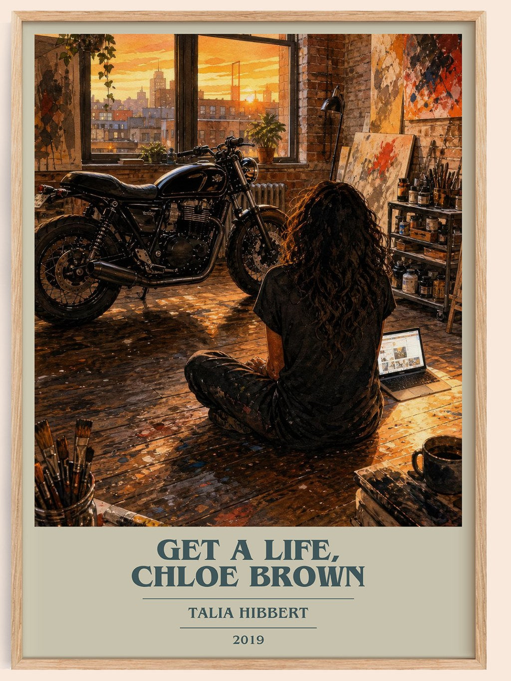 Get a Life, Chloe Brown book cover book poster by Talia Hibbert – framed literary art print