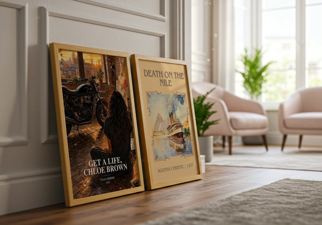 Get a Life, Chloe Brown watercolour print framed by window – literary home decor