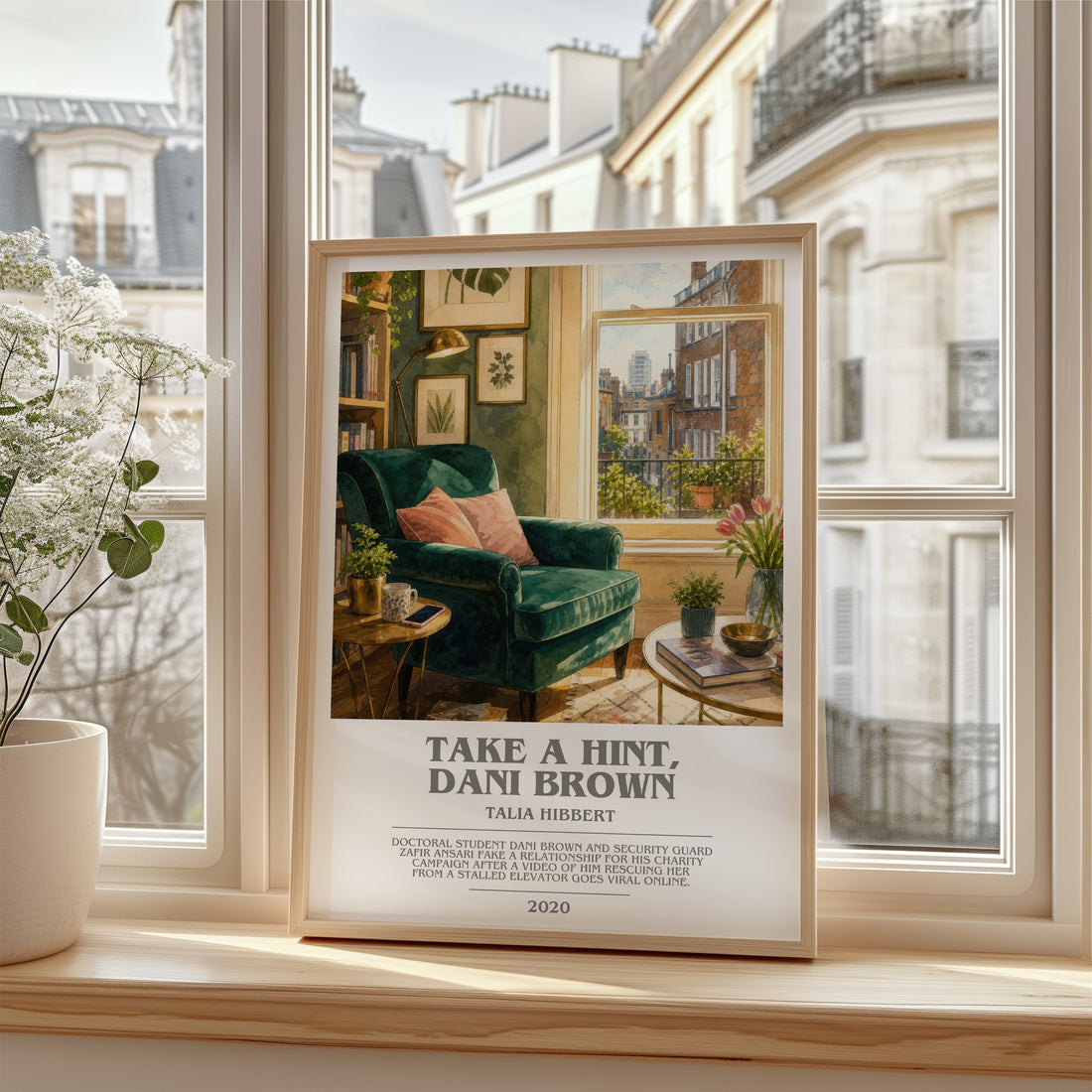 Take a Hint, Dani Brown bookish poster colour and style options – Talia Hibbert book art