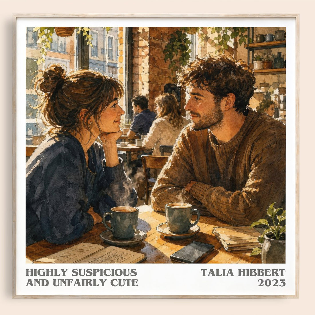Highly Suspicious and Unfairly Cute literary book poster by Talia Hibbert – framed literary art print